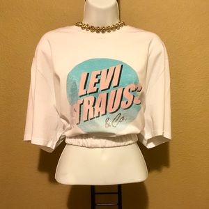 Levis Elastic Waist Custom Bomber Cropped Top L/XL